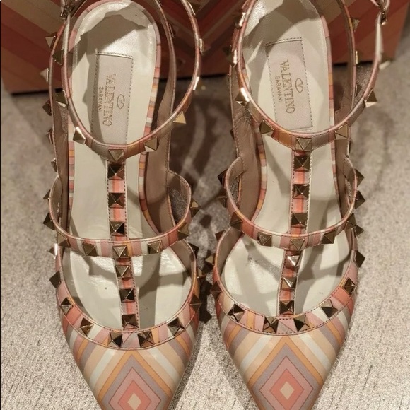 Valentino Rockstud Harlequin-print Pump Sorbet - Picture 3 of 8